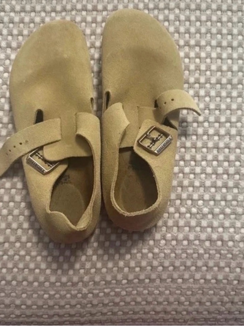 Birkenstock Suede Clog Mules in Beige